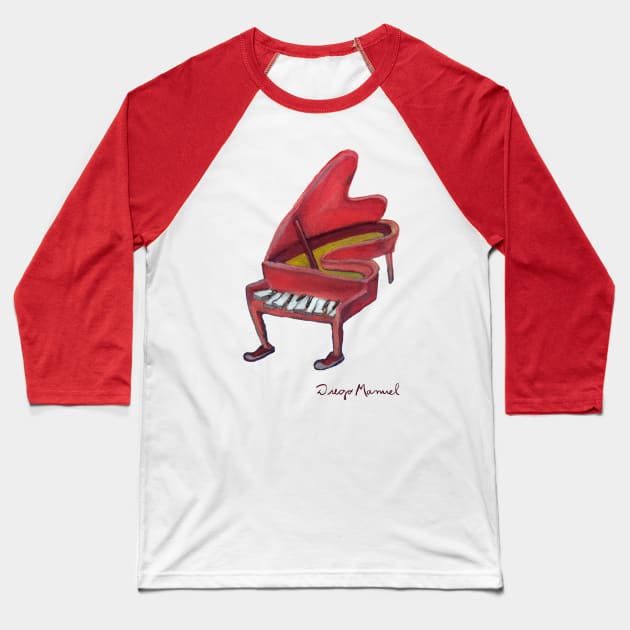 Pink piano 2 Baseball T-Shirt by diegomanuel